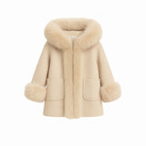 Bobble Babies :: Hooded Cascade Coat Full Length Fur Nude