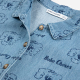 Bobo Choses :: Pickle The Dog All Over Denim Shirt