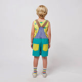 [Pre-Order] Bobo Choses :: Smiling Color Block Denim Dungaree