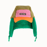 Bobo Choses - Bobo Choses Color Block Sheepskin Chapka Orange