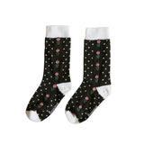 Bonjour Diary :: Dots/Flowers Socks Black
