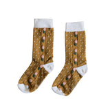 Bonjour Diary :: Dots/Flowers Socks Brown