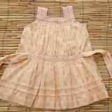 Bonjour Diary :: Eleonore Dress Flowers Lurex Light Pink Chanderi
