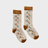 Bonjour Diary :: Farandole Flowers Socks Brown