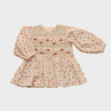 Bonjour Diary :: Handsmock Blouse Long Sleeves Rosa Bloom Print