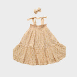 Bonjour Diary :: Skirt Dress + Hairclip Flowers Lurex Light Pink Chanderi