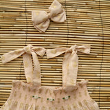Bonjour Diary :: Skirt Dress + Hairclip Flowers Lurex Light Pink Chanderi