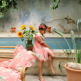 Bonjour Diary :: Tunique With Embroidered Collar With Hair Clips Marguerite Print