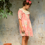 Bonjour Diary :: Tunique With Embroidered Collar With Hair Clips Marguerite Print
