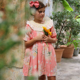 Bonjour Diary :: Tunique With Embroidered Collar With Hair Clips Marguerite Print