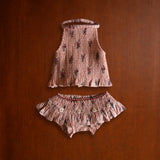 Bonjour Diary - Swimsuit Pink Garden Flowers Print