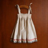 Bonjour Diary - Embroidered Skirt Dress Natural Cotton Flex