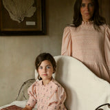 Bonjour Diary - Handsmocks Blouse Pink Garden Flowers Print