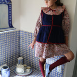 Bonjour Diary - Tunic With Hair Clip Blue Flower Field Print