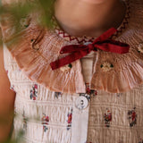 Bonjour Diary - Tunique With Hair Clip Garden Flowers Print - Cotton Slub Voile