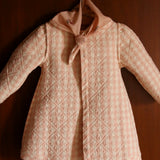 Bonjour Diary - Reversible Dress Coat With Triangle Scarf Coat Pink Garden Flowers Print