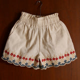 Bonjour Diary - Embroidered Short & Top Set Natural Cotton Flex