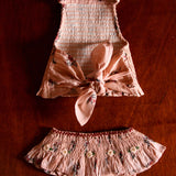 Bonjour Diary - Swimsuit Pink Garden Flowers Print