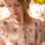 Bonjour Diary - Reversible Dress Coat With Triangle Scarf Coat Pink Garden Flowers Print