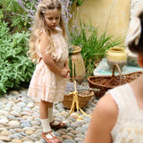 Bonjour Diary :: Eleonore Dress Flowers Lurex Light Pink Chanderi