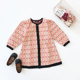 Bonjour Diary :: Dress Coat With Scarf Tapestry Pink Stripe Print