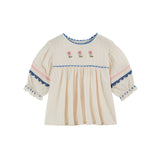 에밀 에 이다 :: 블라우스 브로디 크림 / 블루 앤 핑크