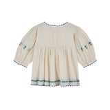 Emile Et Ida -  Blouse Brodee Creme / Blue