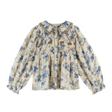 Emile Et Ida :: Embroidered Collar Smocked Blo Orchid Bleu