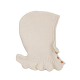 Emile Et Ida :: Garter Stitch Baby Hood Ecru