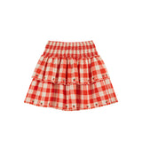 Emile Et Ida -  Jupe Brodee Carreau Vichy Rouge