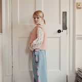 Emile Et Ida - Pantalon Denim Brode Tulipe Bleu Delave