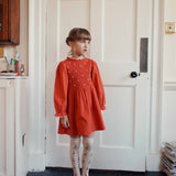 Emile Et Ida - Robe Smockee Brodee Griotte