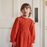 Emile Et Ida - Robe Smockee Brodee Griotte
