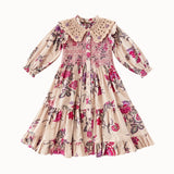 [Exclusive] Bonjour Diary - Ibiza Dress With Crochet Collar Vence Print