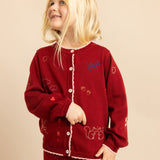 Floess - Agnes Cardigan Dark Cranberry