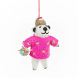 Felt So Good :: Handmade Felt Pink Shirt Polar Bear