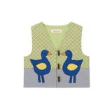 Misha And Puff -  Flock Applique Vest Aventurine Ben-Day Dots