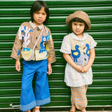 Misha And Puff -  Flock Applique Vest Aventurine Ben-Day Dots