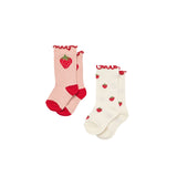 Floess -  Vigga Socks 2-Pack Pointelle Berry