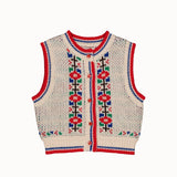Hello Simone -  Polly Vest Flower Ecru
