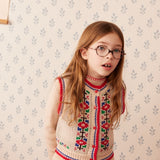 Hello Simone -  Polly Vest Flower Ecru