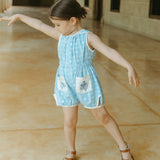 Lali Kids -  Sun Suit In Vintage Blue Plaid