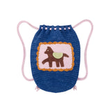 Misha And Puff -  Horse Drawstring Bag Blue Ribbon