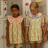 Bachaa :: Mellow Yellow Blouse & Short Set Arabesque Print