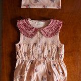 Bonjour Diary - Romper With Scarf Pink Garden Flowers Print