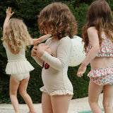 Konges Sloejd - Jade Long Sleeve Swimsuit Rose Stripe