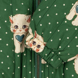 Konges Sloejd - Juno Printed Bomber Jacket Dot Miao Verde
