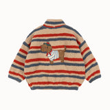 Konges Sloejd - Jody Embroidery Teddy Jacket Grs Tangerine Stripe