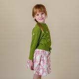Lali Kids :: Moss Cardigan In Olive Green And Opalin