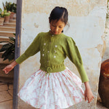 Lali Kids :: Moss Cardigan In Olive Green And Opalin
